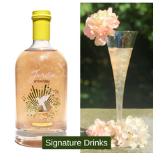 signature drinks for weddings and parties made with real flowers honeysuckle beautiful shimmer for wedding mimosa toast