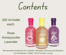 3 Pack Bundle! Premium Non-Alcoholic Rose, Honeysuckle, & Lavender Infused Mixer Bundle, Sugar Free, 6.76 Oz. (3 Pack)